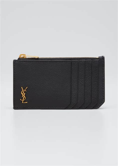 ysl zip leather wallet|YSL monogram wallet.